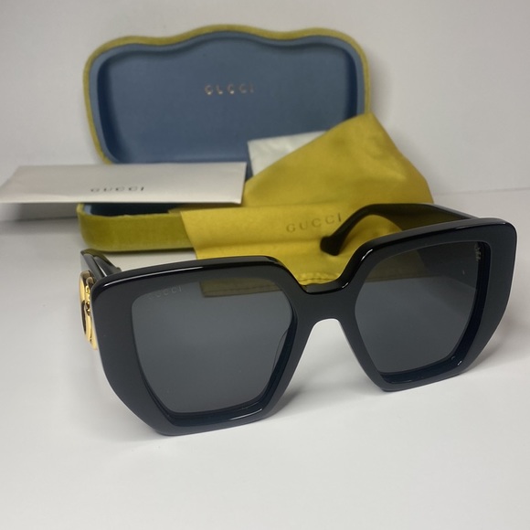 New - GUCCI GG0956S-003 54 Sunglass WOMAN ACETATE BLACK - Picture 9 of 15